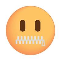 emoji de boca con cremallera vector