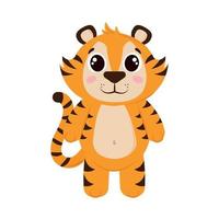 lindo, tigre, icono vector