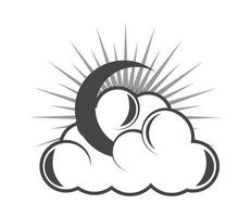 tattoo cloud and moon vector