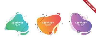 Abstract liquid object element. Gradient fluid curve shape. Modern and trendy graphic ornament vector