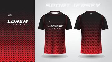 diseño de camiseta deportiva de camiseta negra roja vector