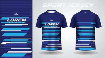 diseño de camiseta deportiva de camisa azul vector