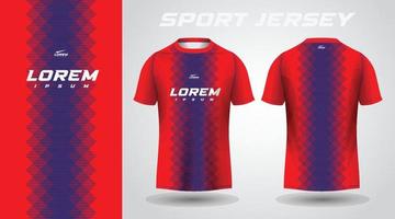 diseño de jersey deportivo de camisa roja azul vector