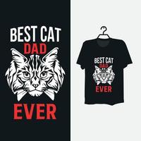 mejor diseño de camiseta de gato papá. vector