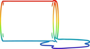 dibujo de línea de gradiente de arco iris residuos tóxicos de dibujos animados vector