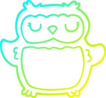 cold gradient line drawing cartoon owl vector