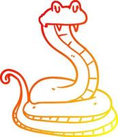 warm gradient line drawing cartoon snake vector