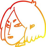 warm gradient line drawing woman vector