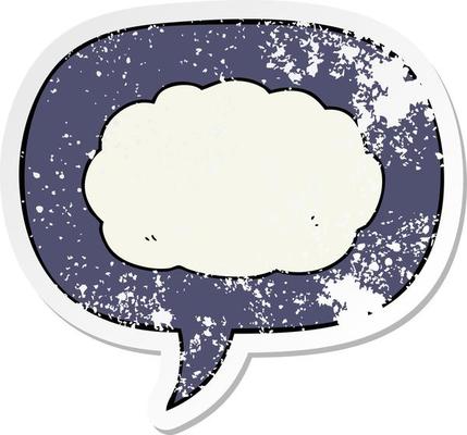 cartoon cloud and speech bubble distressed sticker
