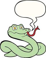 caricatura, serpiente, y, burbuja del discurso vector
