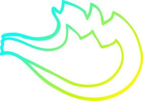 cold gradient line drawing cartoon flame vector