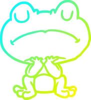 cold gradient line drawing frog waiting patiently vector