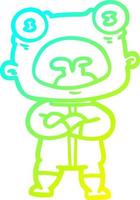 cold gradient line drawing cartoon weird alien communicating vector
