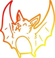 warm gradient line drawing vampire halloween bat vector