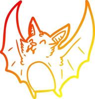 warm gradient line drawing vampire halloween bat vector