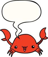 cartoon crab and speech bubble vector