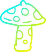 cold gradient line drawing cartoon toadstool vector