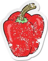 retro distressed sticker of a cartoon pepper vector