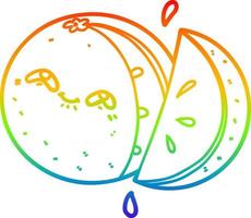 rainbow gradient line drawing cartoon orange vector