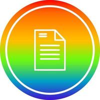 documento oficial circular en el espectro del arco iris vector