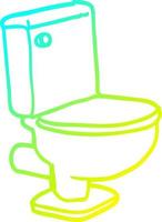 cold gradient line drawing cartoon closed toilet vector
