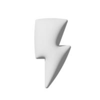 Lightning icon 3d isolated on white background Paper art style photo