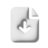 icono de descarga de archivos 3d aislado sobre fondo blanco foto
