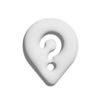Location question icon 3d isolated on white background Paper art style photo
