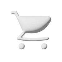 Shopping cart icon 3d isolated on white background photo