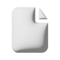 icono de archivo 3d aislado sobre fondo blanco foto