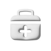 Medkit icon 3d isolated on white background photo