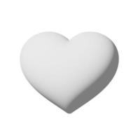 icono de corazón 3d aislado en estilo de arte de papel de fondo blanco foto