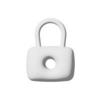 Lock icon 3d isolated on white background Paper art style photo