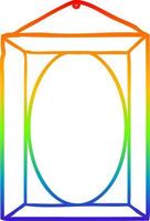 rainbow gradient line drawing picture frame vector