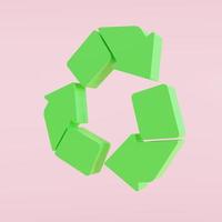 icon with a recycle symbol. copy space, 3d illustration photo