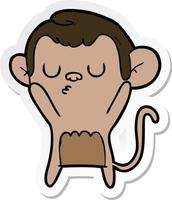 sticker of a cartoon monkey vector