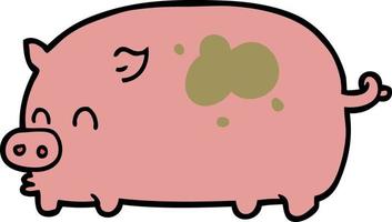 cute cartoon pig vector