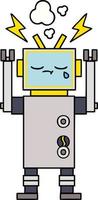 cute cartoon crying robot vector