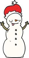 cartoon christmas snowman vector