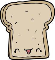 cute cartoon slice of bread vector