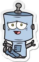 sticker of a cartoon robot vector