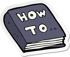sticker of a cartoon how to book vector