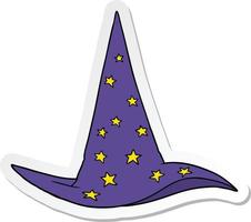 sticker of a cartoon wizard hat vector