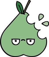 cute cartoon green pear vector