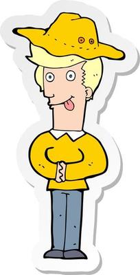 sticker of a cartoon man in hat