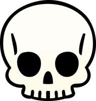 quirky gradient shaded cartoon skull vector