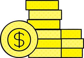 comic book style cartoon pile of money vector