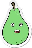 sticker of a cartoon pear vector