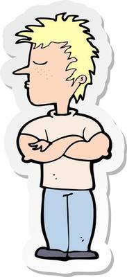 sticker of a cartoon man refusing to listen