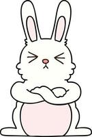 quirky hand drawn cartoon rabbit vector